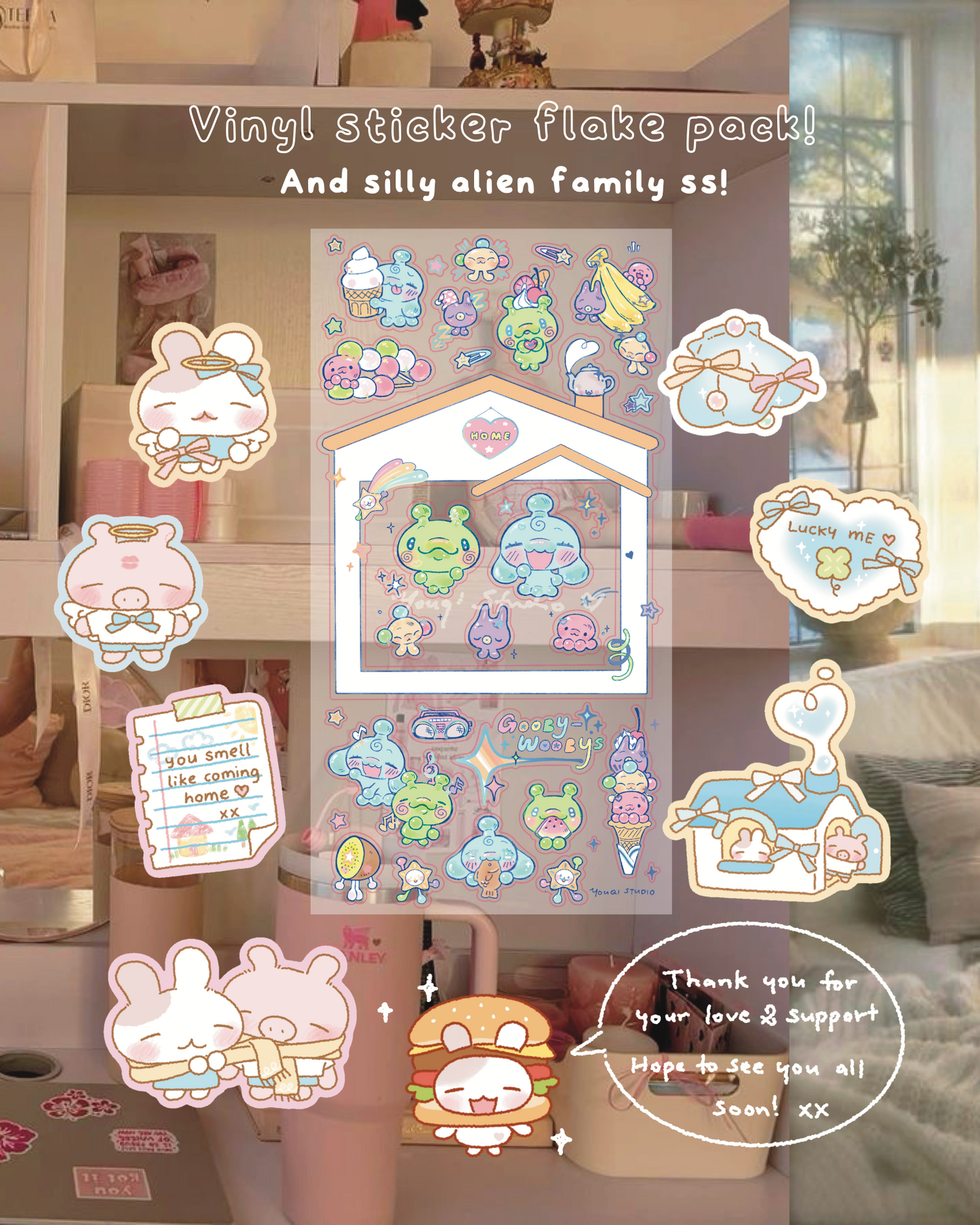 7 pcs Vinyl sticker flake set