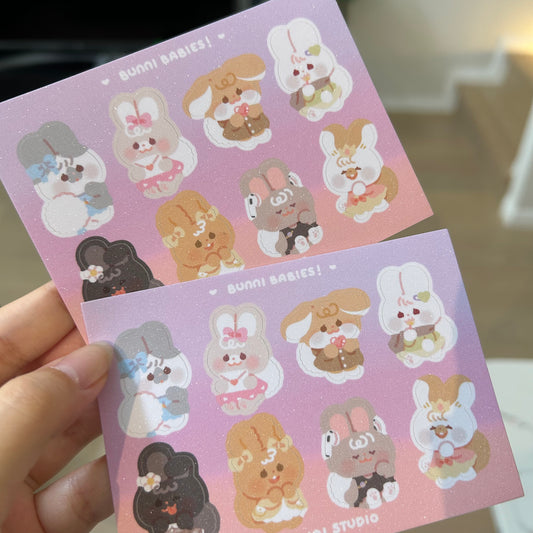 Limited edition frosted sparkle bunni babies!🐰