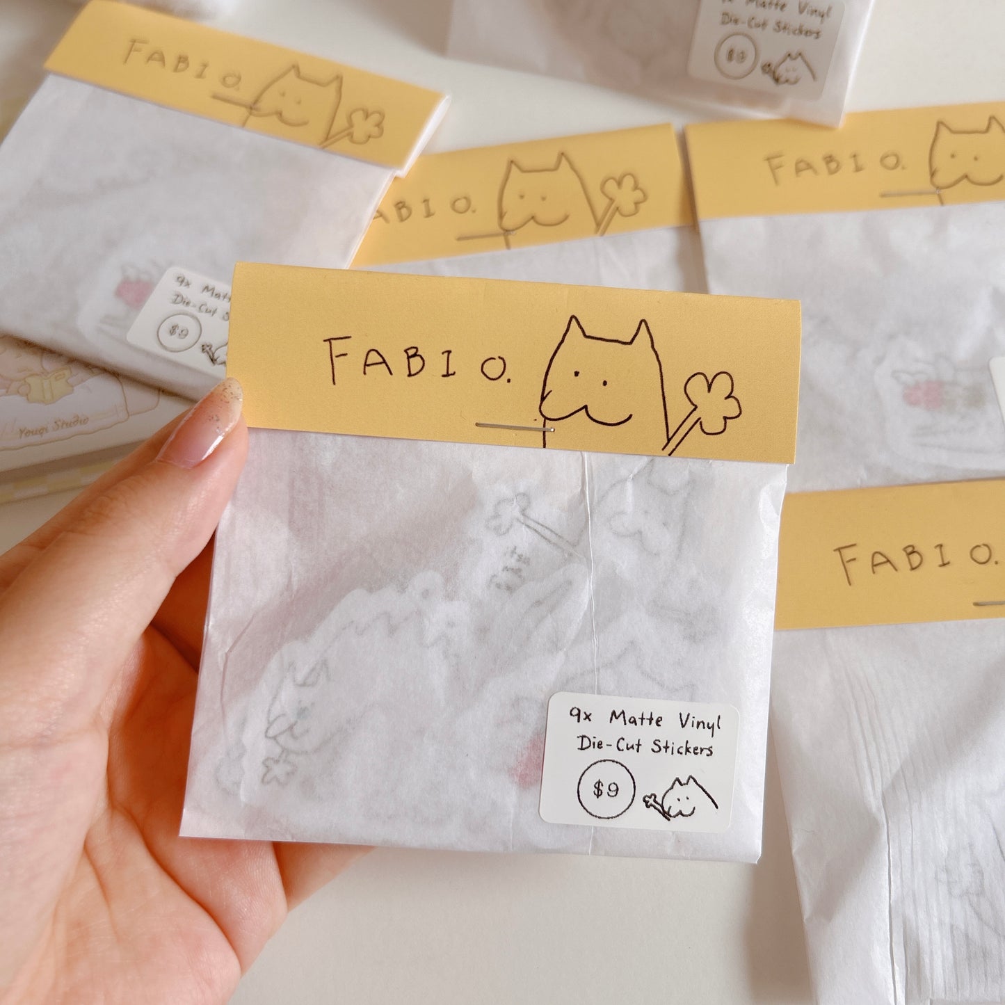 Fabio die-cut stickers by Yulin