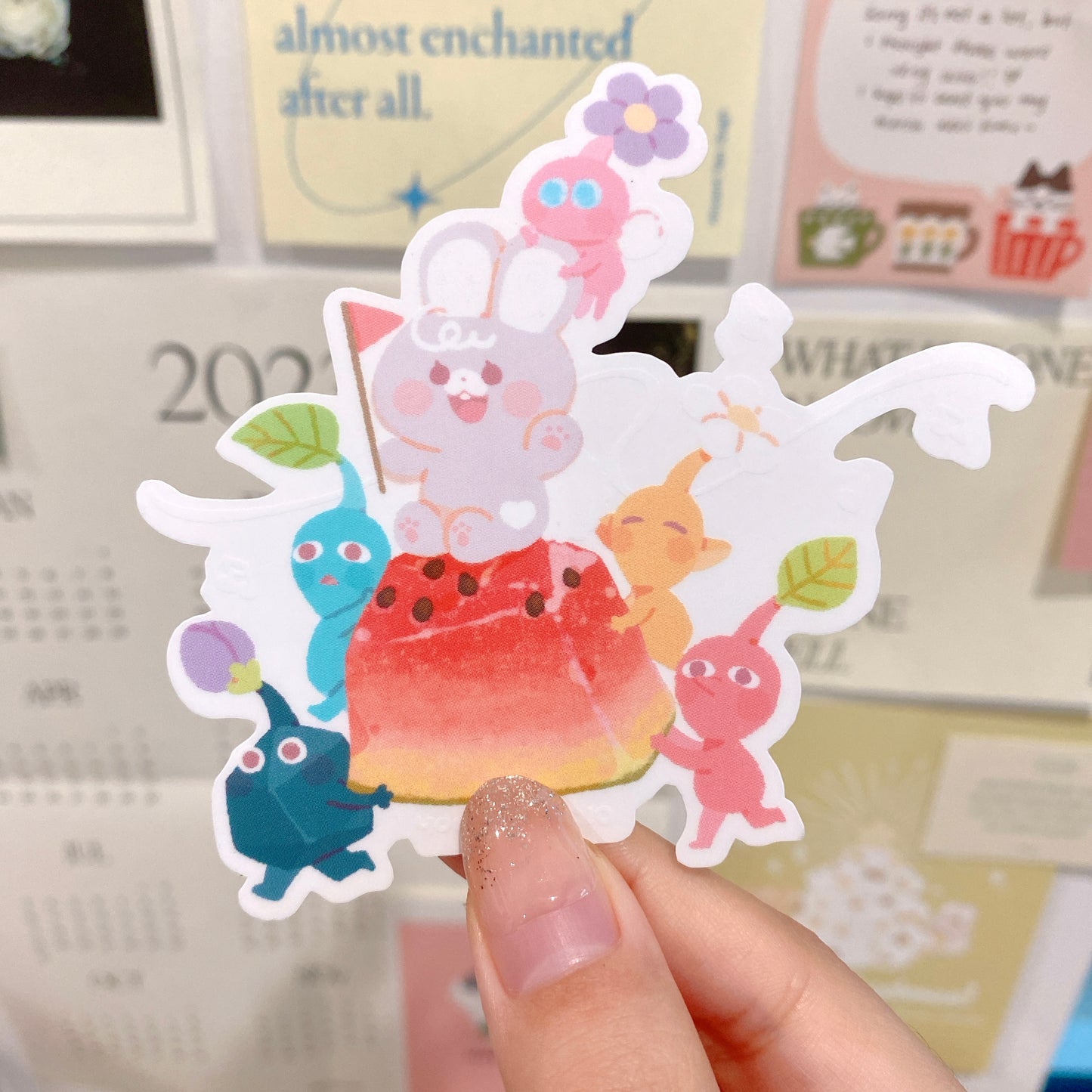 Pikmïn watermelon Bon large sticker flake