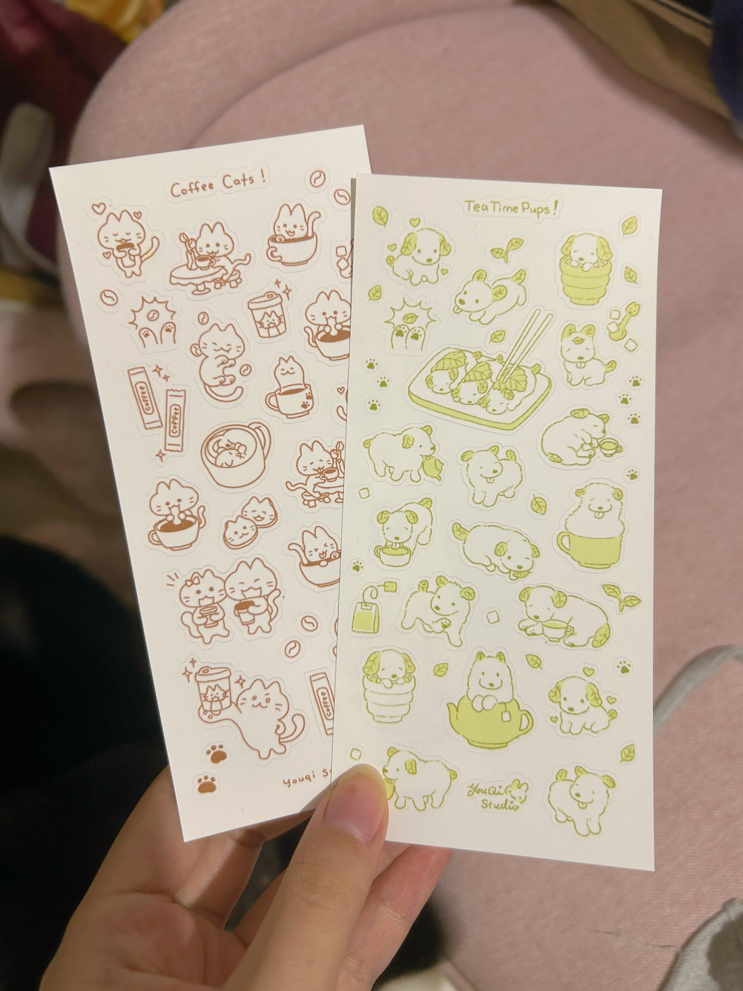Tea pups and coffee cats