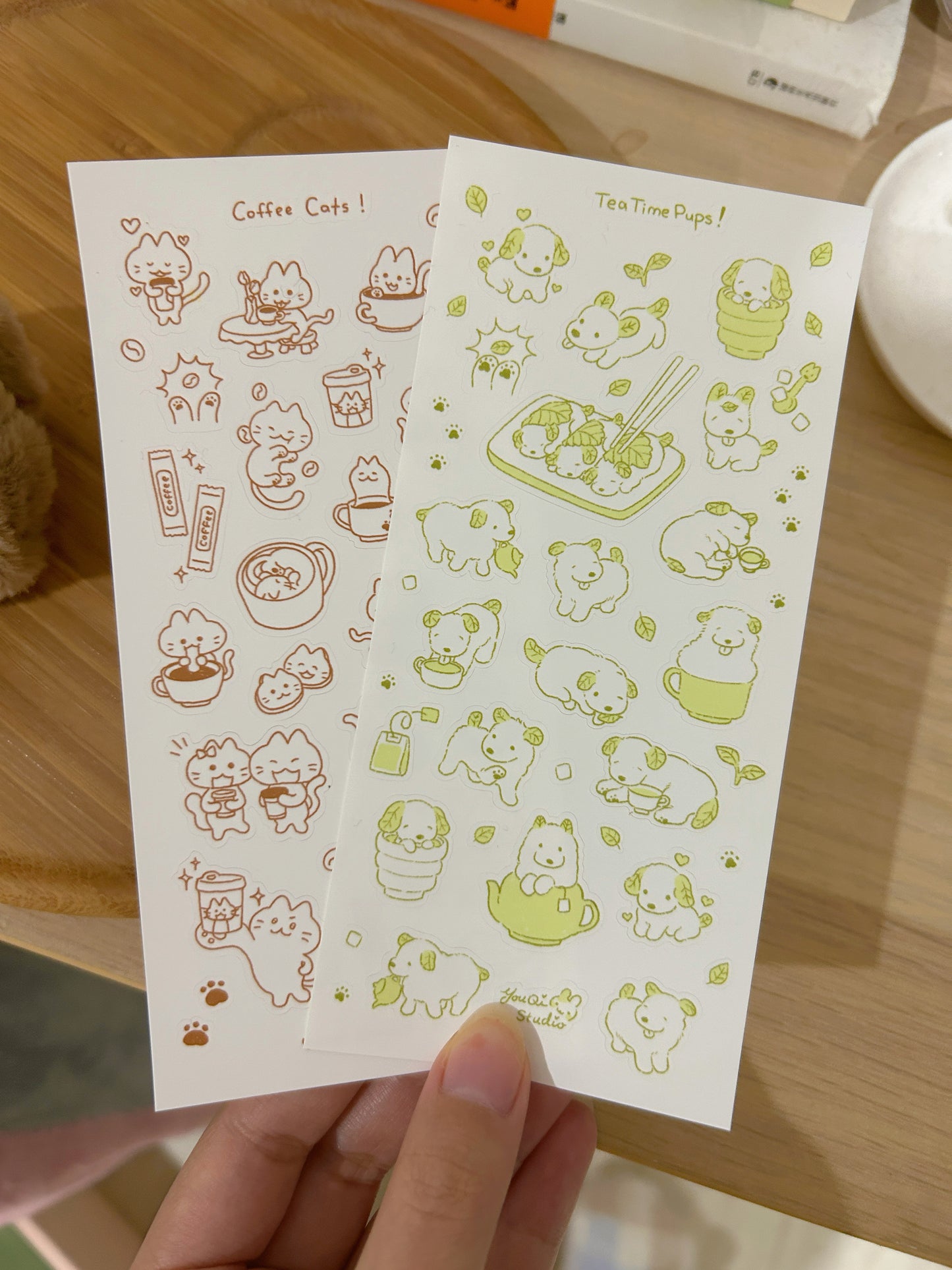 Tea pups and coffee cats