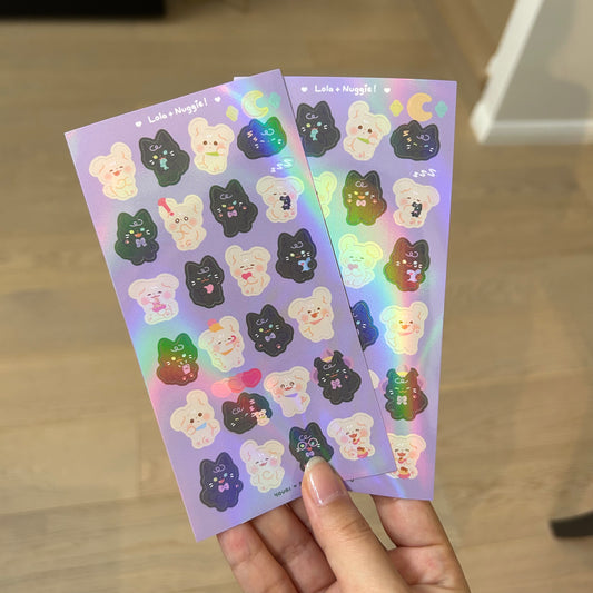 Lola and Nuggie holo stickers